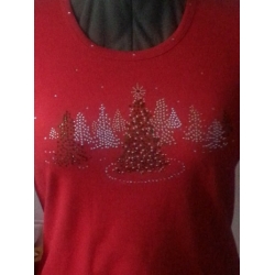 Crystal and Green Rhinestone Christmas Trees Shirt